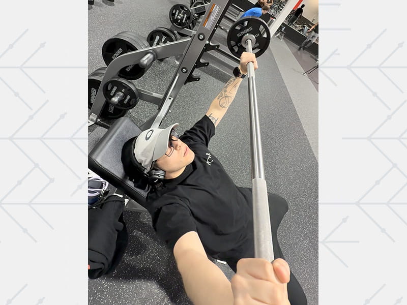 Brian Frausto working out in 2025.