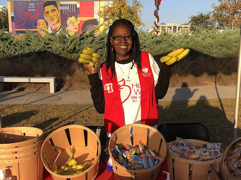 Angela Hughes Lewis volunteering with the American Heart Association in the 2024 Heart Walk in Jackson, Mississippi