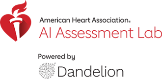 American Heart Association AI Assessment Lab logo | Powered by Dandelion logo