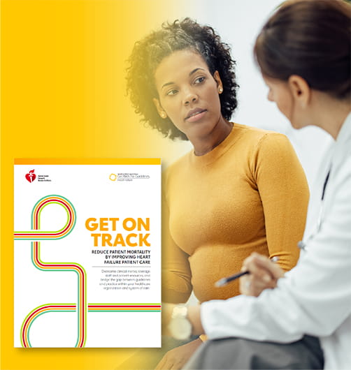 doctor and patient talking, overlaid with cover image of Get on Track document