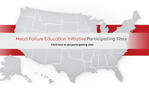 Heart Failure Education Initiative Map with 15 sites