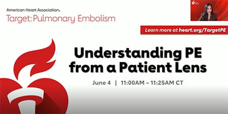 Title slide for Session #1 - Understanding PE from a Patient Lens