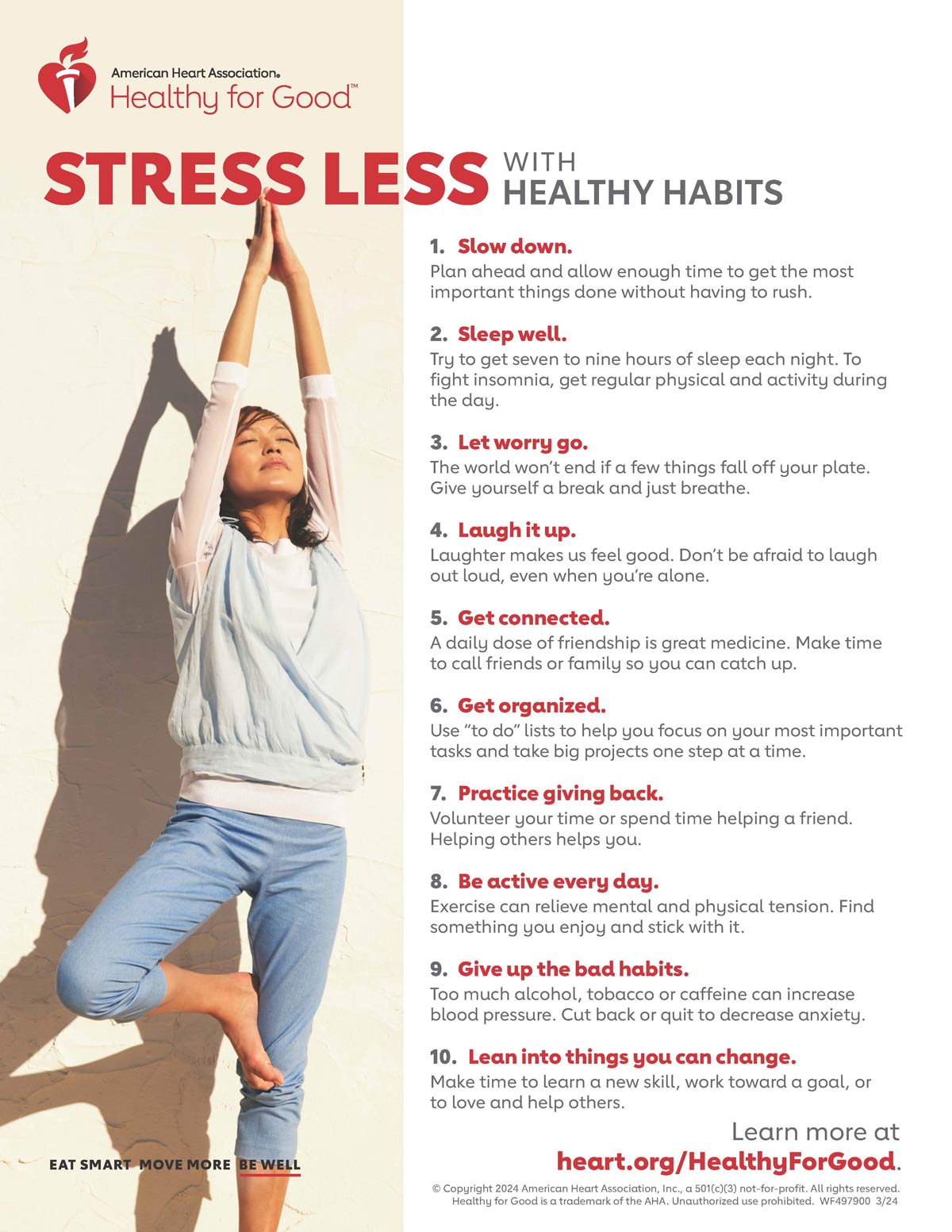 Stress Less with Healthy Habits infographic