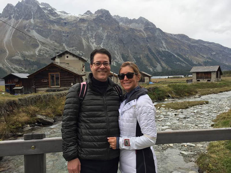 Mitch Elkind hiking in Switzerland with his wife, Rachel.